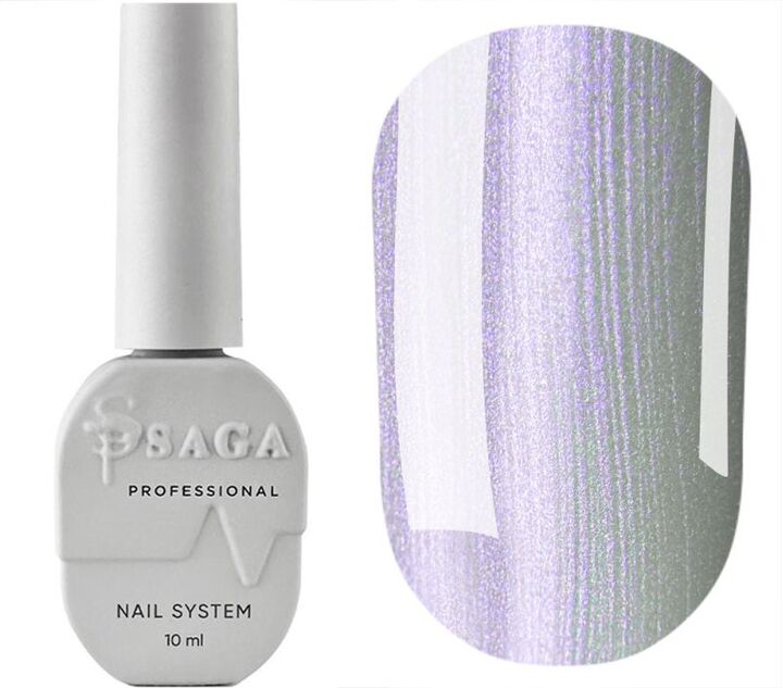 SAGA. Cat's Eye Gel Polish "Silk Cat", #01, 10 ml. Гель-лак "Котяче око" з перламутром #1