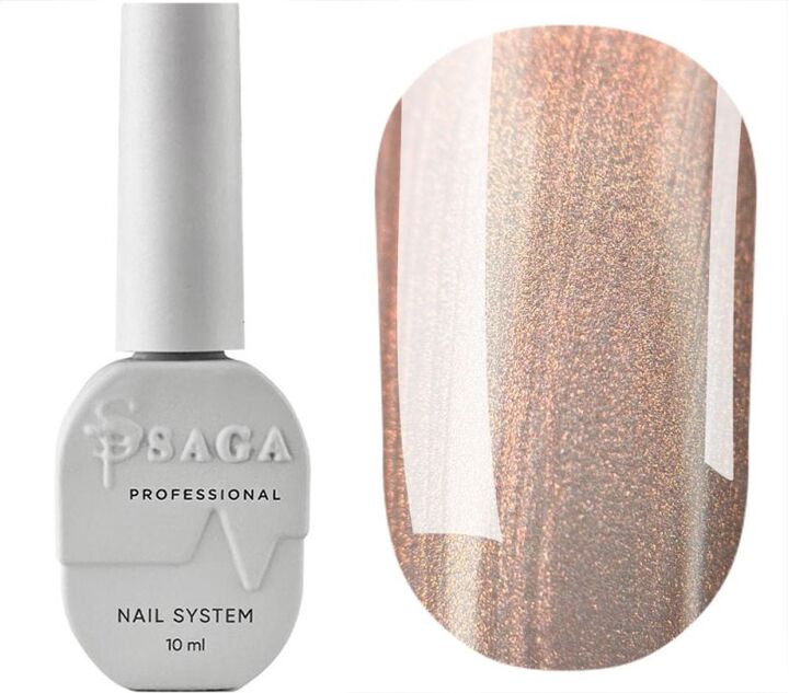 SAGA. Cat's Eye Gel Polish "Silk Cat", #03, 10 ml. Гель-лак "Котяче око" з перламутром #1
