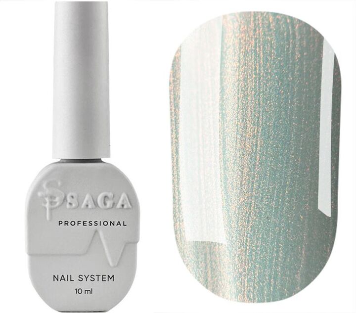 SAGA. Cat's Eye Gel Polish "Silk Cat", #04, 10 ml. Гель-лак "Котяче око" з перламутром #1