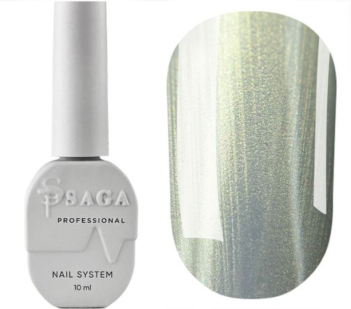 SAGA. Cat's Eye Gel Polish "Silk Cat", #05, 10 ml. Гель-лак "Котяче око" з перламутром #1