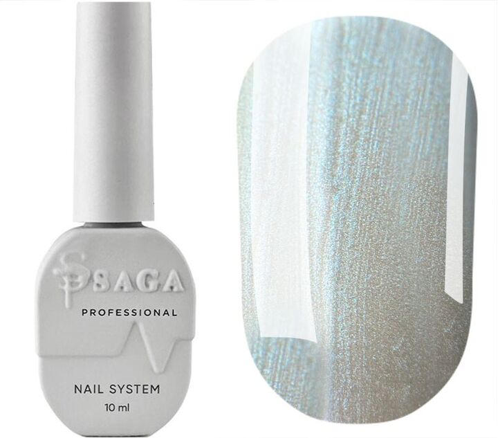 SAGA. Cat's Eye Gel Polish "Silk Cat", #06, 10 ml. Гель-лак "Котяче око" з перламутром #1