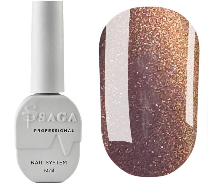SAGA. Cat's Eye Gel Polish "Smoothie Cat", #01, 10 ml. Гель-лак "Котяче око" хамелеон #1