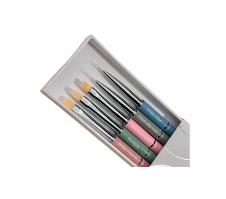 HEYLOVE. Nail Brushes Set, Zestaw pędzli 5 sztuk #9