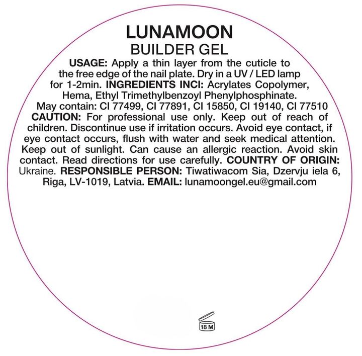 LUNAmoon. Premium Builder Gel #31, 30 ml, моделюючий гель #6
