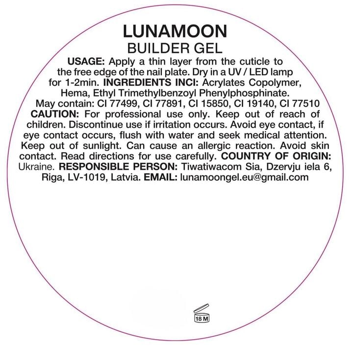 LUNAmoon. Premium Builder Gel "La Ballerina" #08, 30 ml, моделюючий гель #6