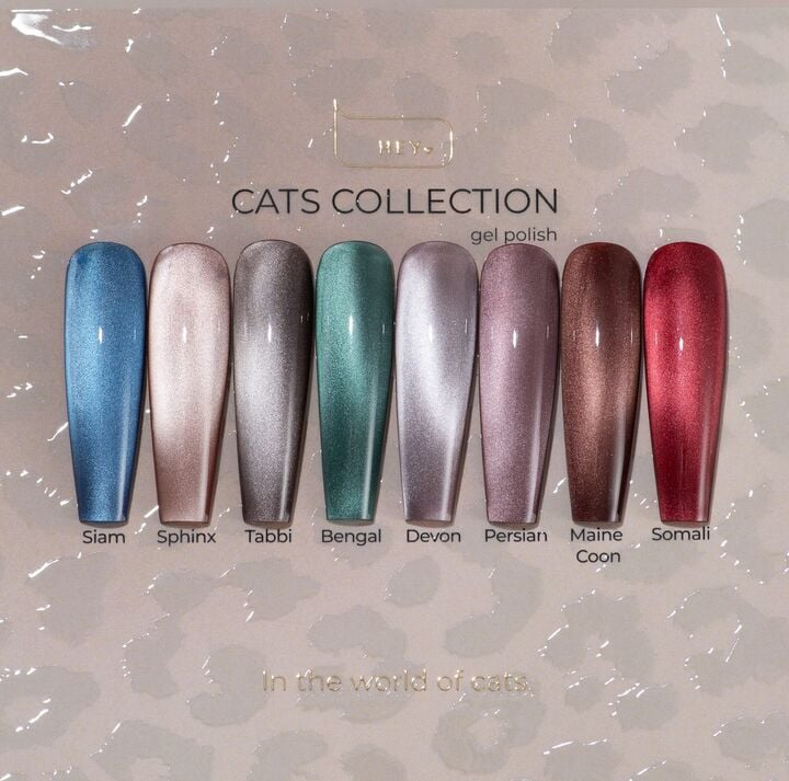 HEYLOVE. Cat's Eye Gel Polish, Siam, 15 ml, гель-лак "Котяче око", холодний синій #5