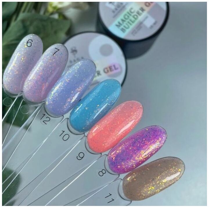 SAGA. Builder Gel "Magic", 15 ml, #06. Гель для укріплення та нарощування з поталлю #4