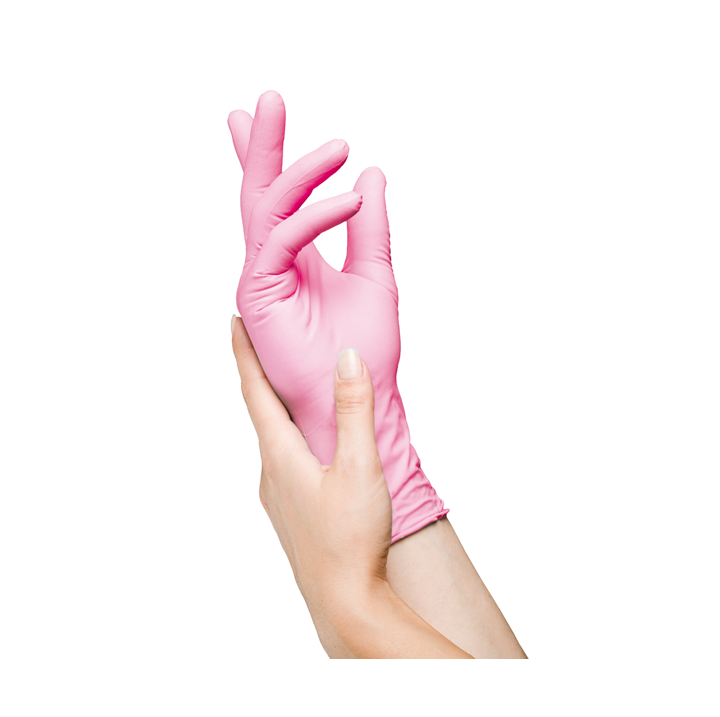 Medicom. Рукавички нітрилові неопудрені, SafeTouch Extend, 3.5 g, M, 100 шт, рожеві — Medicom, NAILSMADE
