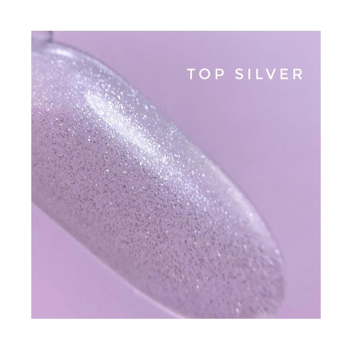 Luna Silver Shimmer Top, Топ глянцевий з сріблястим шимером, 13 ml #3
