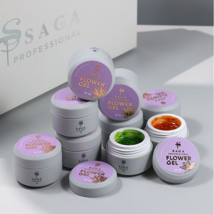 SAGA. Flower Gel, 5 g, #07. Гель з сухоцвітами #4