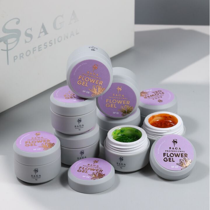 SAGA. Flower Gel, 5 g, #10. Гель з сухоцвітами #4