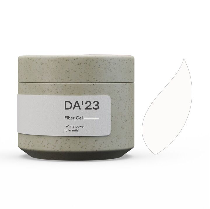 DA'23. Fiber gel, White Power, 30 ml, гель для укріплення "Біла міць", щільний білий #1