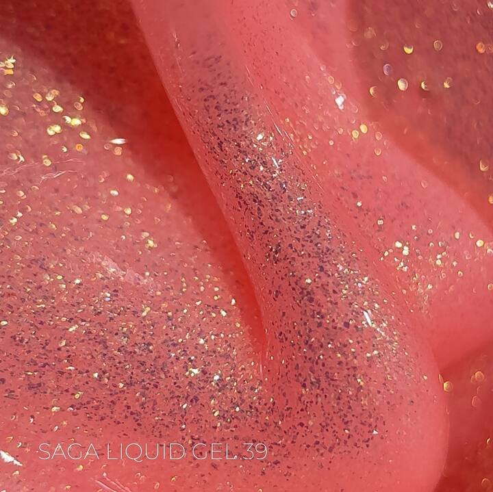 SAGA. Liquid Gel, 15 ml, #39. Рідкий гель для укріплення та нарощування з шимером — SAGA, NAILSMADE