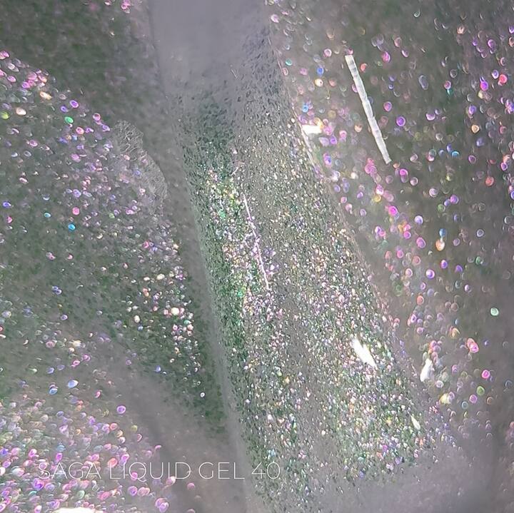 SAGA. Liquid Gel, 15 ml, #40. Рідкий гель для укріплення та нарощування з шимером — SAGA, NAILSMADE