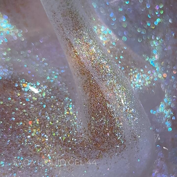 SAGA. Liquid Gel, 15 ml, #44. Рідкий гель для укріплення та нарощування з шимером — SAGA, NAILSMADE