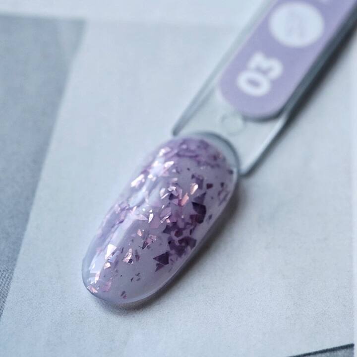 SILLER Potal Base №3, фіолетова з фіолетовою поталлю, 8 ml #2