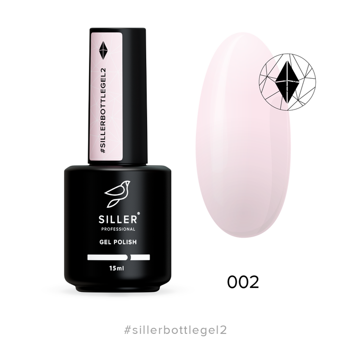 SILLER Bottle Gel №2 Ніжно-рожевий, 15 ml, гель твердий #1