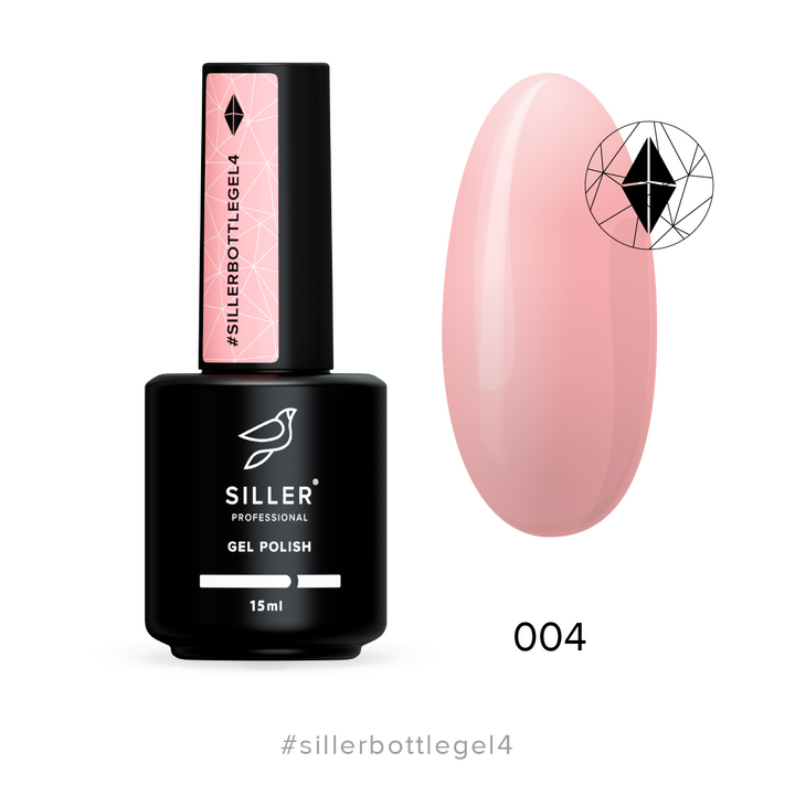 SILLER Bottle Gel №4 Блідо-рожевий, 15 ml, гель твердий #1