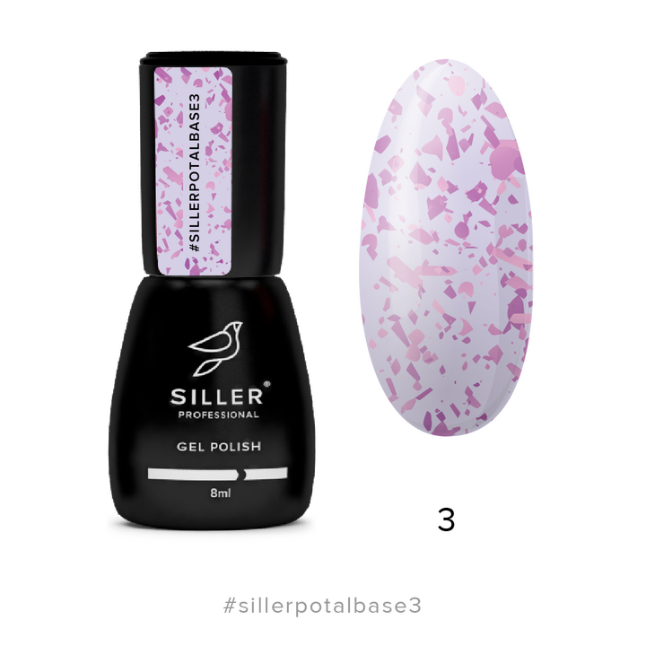 SILLER Potal Base №3, фіолетова з фіолетовою поталлю, 8 ml #1