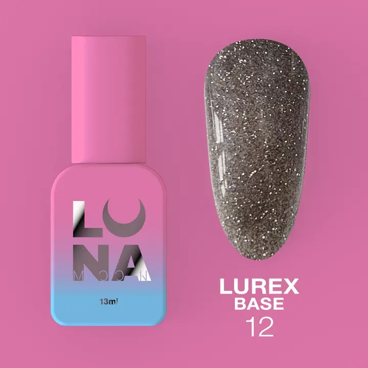 LUNAmoon. Lurex Base #12, Reflective, 13 ml, base réfléchissante #2
