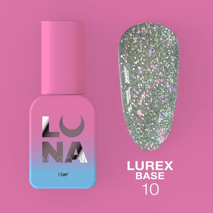 LUNAmoon. Lurex Base #10 NEW, Reflective, 13 ml, base réfléchissante #2