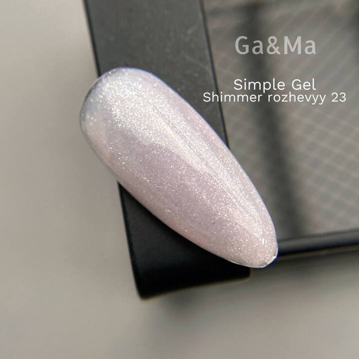 GA&MA. Simple builder gel #23 Shimmer Pink, 15 ml, гель без опилу, рожевий з шимером #2