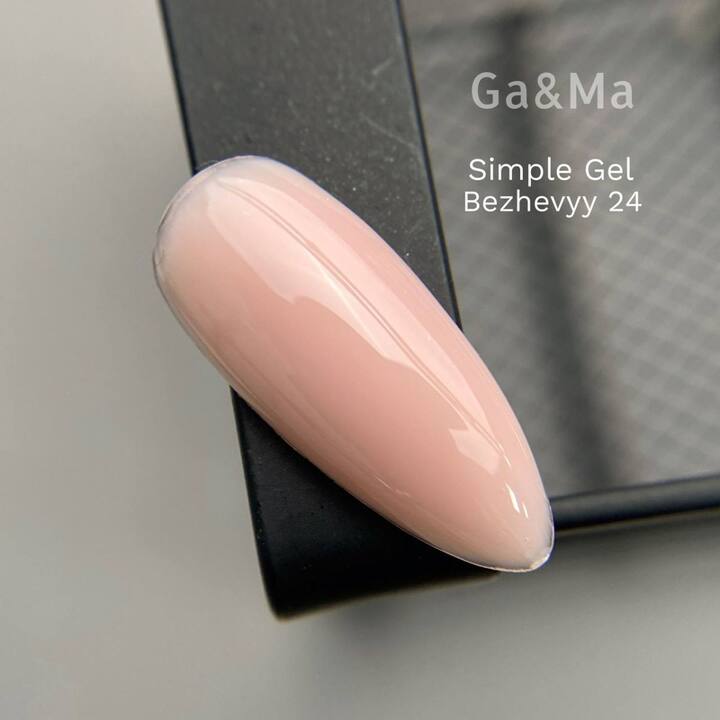 GA&MA. Simple builder gel #24 Beige, 15 ml, żel bez opiłowania, beżowy #3