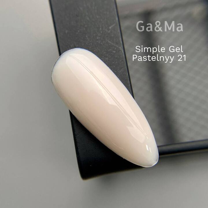 GA&MA. Simple builder gel #21 Pastel, 30 ml, builder gel sin limado, pastel #2