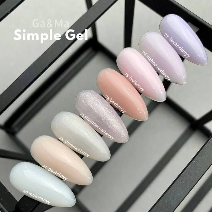 GA&MA. Simple builder gel #23 Shimmer Pink, 15 ml, гель без опилу, рожевий з шимером #3