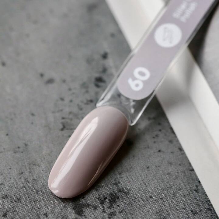 SILLER Gel Polish №60 GREY BEIGE, сіро-бежевий, 8 ml, гель-лак #2