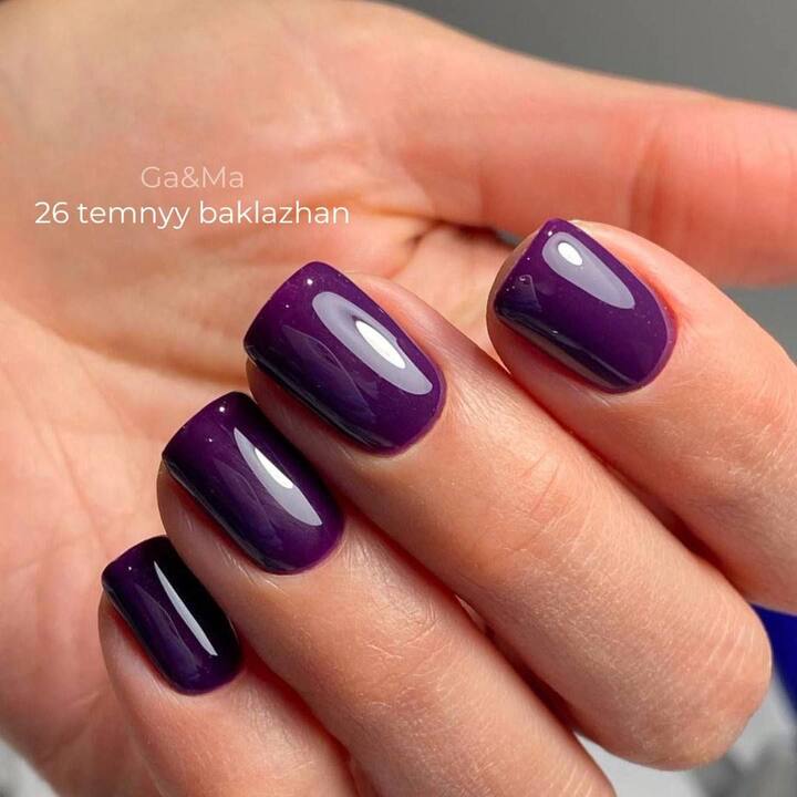 GA&MA. Gel polish #26 DARK EGGPLANT, 10 ml, гель-лак, темний баклажан #4
