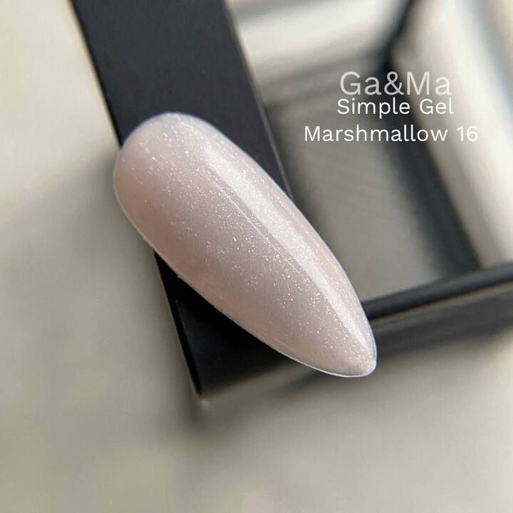 GA&MA. Simple builder gel #16 Marshmallow, 15 ml, гель без опилу, маршмеллоу #2