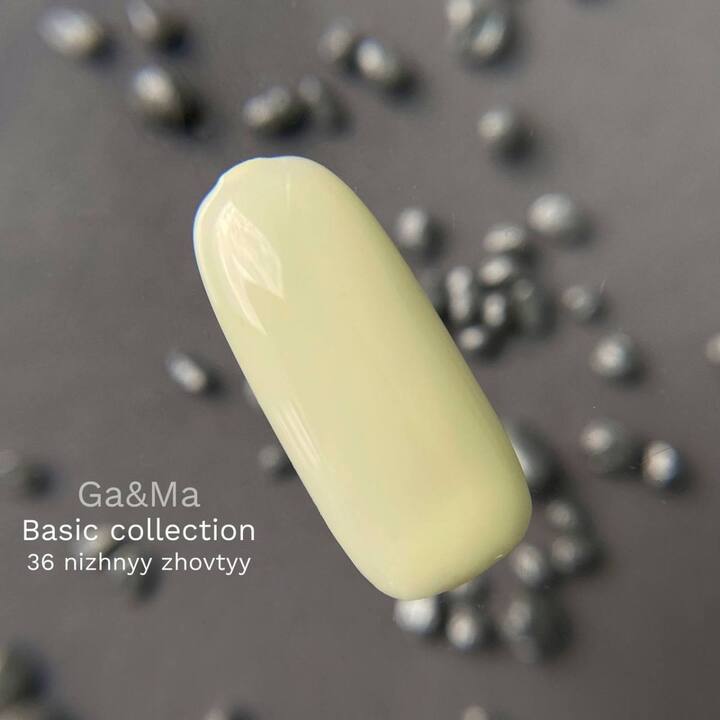 GA&MA. Gel polish #36 LIGHT YELLOW, 10 ml, gel polish, delikatny żółty #3