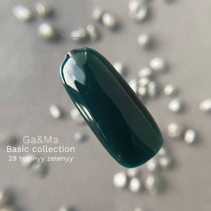 GA&MA. Gel polish #29 DARK GREEN, 10 ml, гель-лак, темний зелений #2