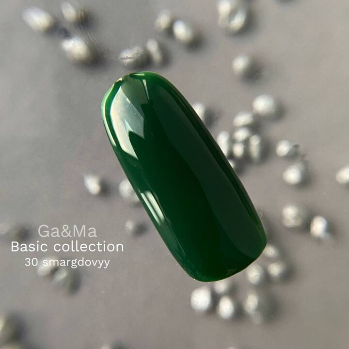 GA&MA. Gel polish #30 EMERALD, 10 ml, gel polish, szmaragdowy #2