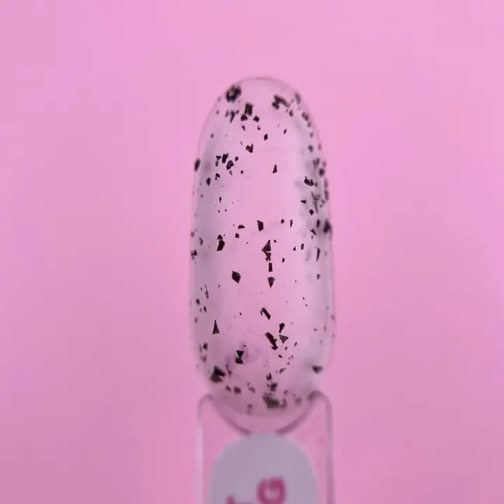 LUNAmoon. Blackegg Top Coat, 13 ml, матовий топ без липкого шару з чорними пластівцями #6