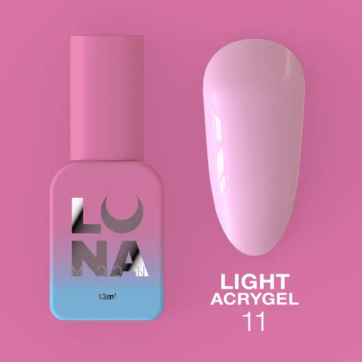 LUNAmoon. Light Acrygel #11 Light pink, 13 ml, рідкий гель, світлий рожевий #2