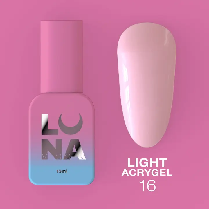 LUNAmoon. Light Acrygel #16 Milky pink, 13 ml, flüssiges Gel, milchig-rosa #4
