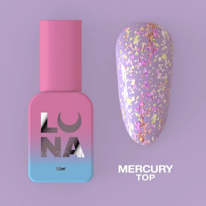 LUNAmoon. Mercury Top Coat, 13 ml, Топ з блискітками #2