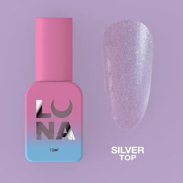 Luna Silver Shimmer Top, Топ глянцевий з сріблястим шимером, 13 ml #2