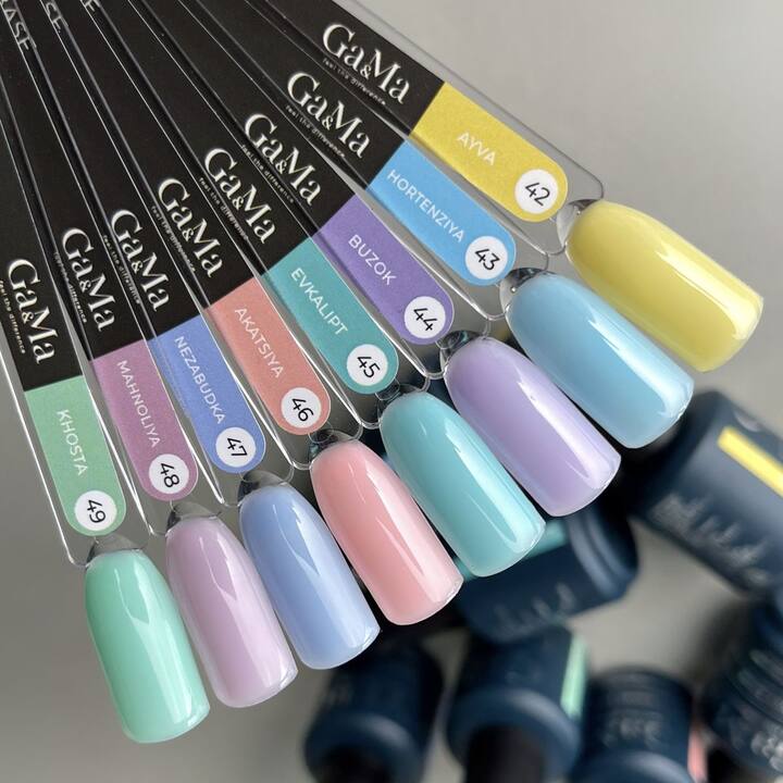 GA&MA. Colored base #48, Magnolia, 15 ml, кольорова база, Магнолія #5
