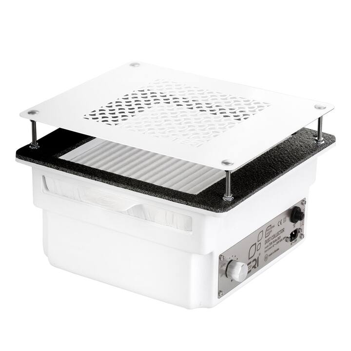 TERI, Built-in Nail dust Collector "Teri Turbo", Витяжка вбудовувана, біла зі сталевою решіткою "white" #1