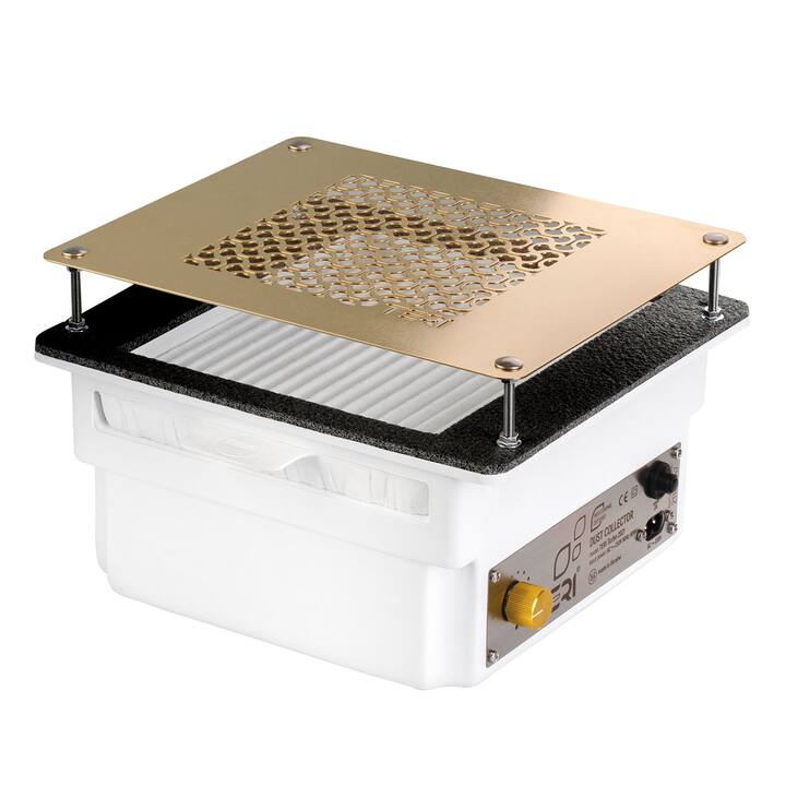 TERI, Built-in Nail dust Collector "Teri Turbo", Витяжка вбудовувана, біла зі сталевою решіткою "gold" #1