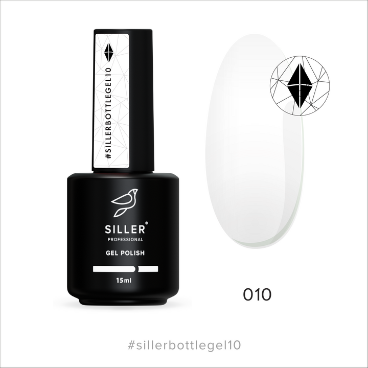 SILLER Bottle Gel №10 Молочний, 15 ml, гель твердий #1