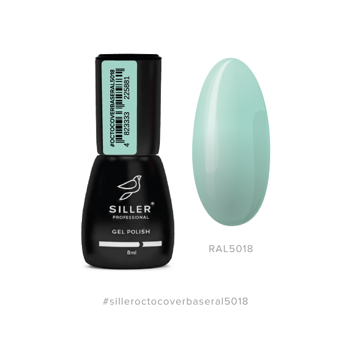 SILLER Octo Cover Base NEON, 8 ml, База з активним компонентом Octopirox, RAL 5018 #1