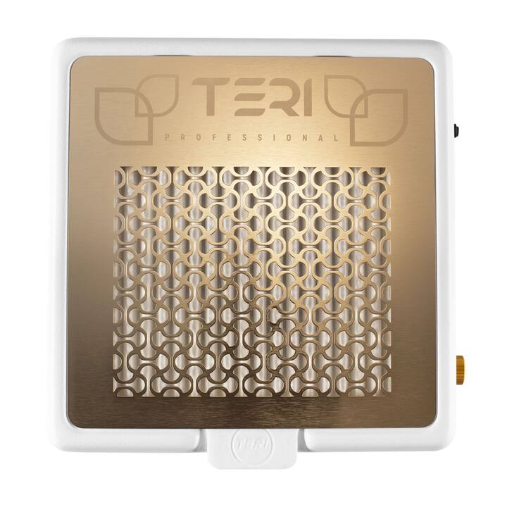 TERI, Desktop portable Nail dust Collector "Teri Turbo M", Витяжка настільна, біла зі сталевою решіткою "gold" #3