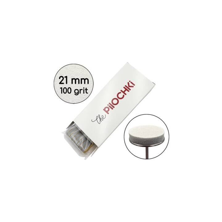 The Pilochki Набір 50 шт, Змінні бафи 100 грит для диска Ø 21 mm, сірі #1