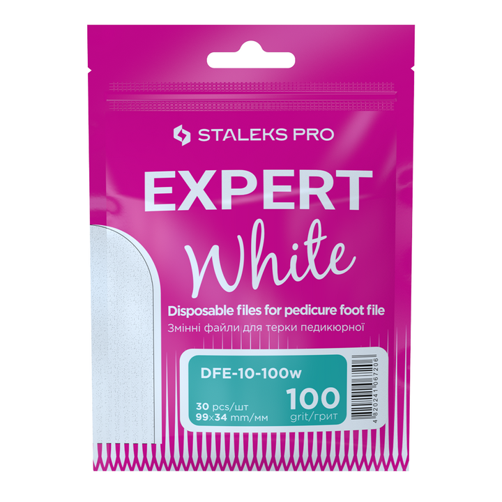 STALEKS. Set da 30 pezzi, Lime sostituibili 100 grit per lima pedicure EXPERT 10, abrasivo bianco #1