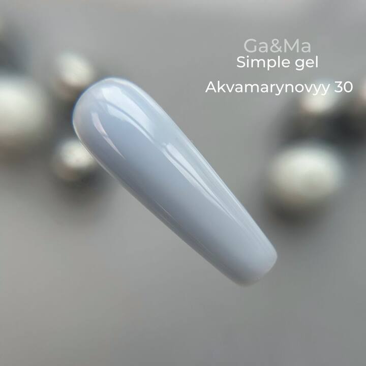 GA&MA. Simple builder gel #30 Aquamarine, 15 ml, builder gel sin polvo, aguamarina #2