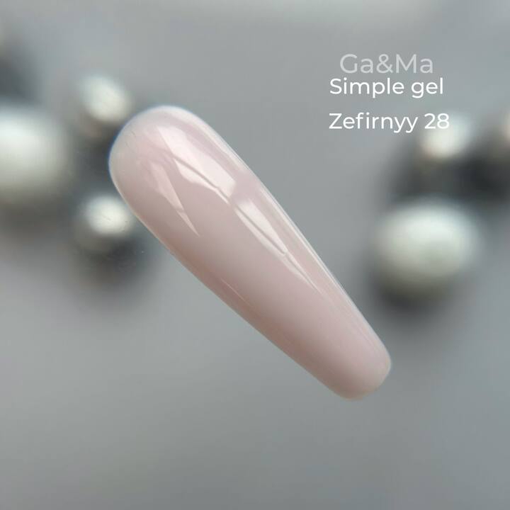 GA&MA. Simple builder gel #28 Zephyr, 30 ml, gel senza limatura, marshmallow #2